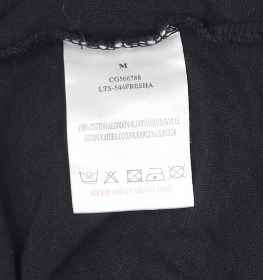 Womens UK Size M Brave Soul Black Basic T-Shirt