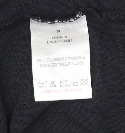 Womens UK Size M Brave Soul Black Basic T-Shirt