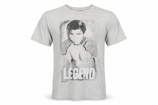 Celebrity Icons Men’s Grey Boxing Legend Graphic T-Shirt Size L