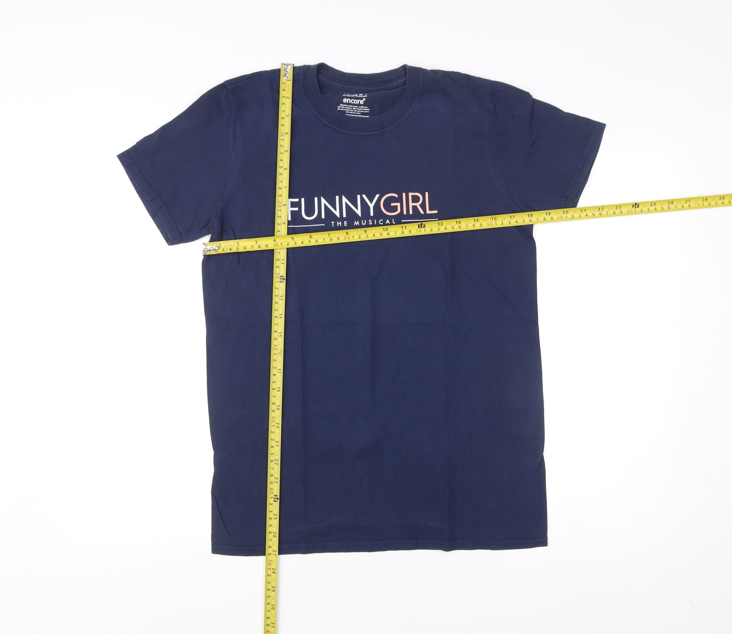 Encore Womens Blue Funny Girl Musical Graphic T-Shirt Size M