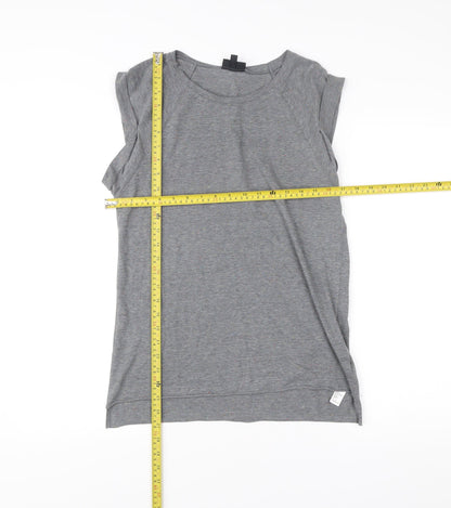 Womens UK Size 8 Topshop Grey Basic T-Shirt