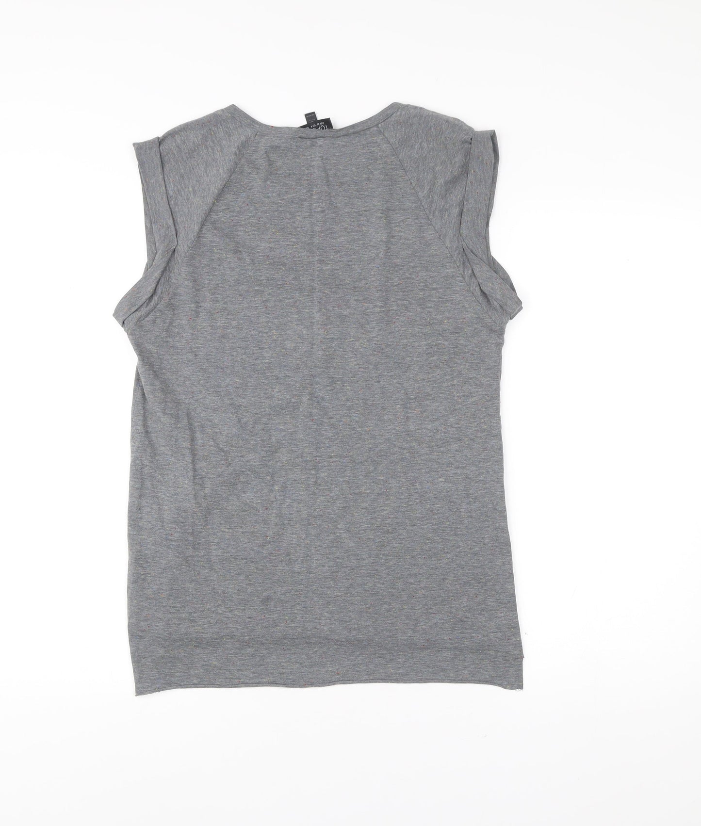 Womens UK Size 8 Topshop Grey Basic T-Shirt