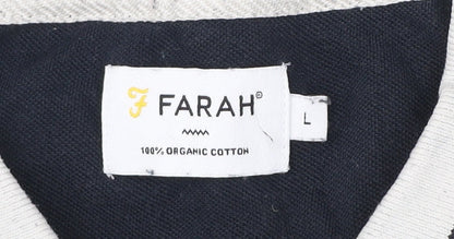 Farah Men’s Blue Polo Shirt L Cotton Short Sleeve Collared