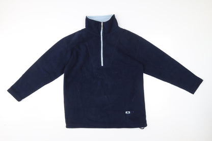 Authentic Sports Womens Blue Size 10 Fleece 1/2 Zip Pullover Sweatshirt