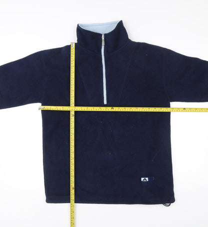 Authentic Sports Womens Blue Size 10 Fleece 1/2 Zip Pullover Sweatshirt