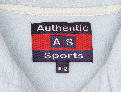 Authentic Sports Womens Blue Size 10 Fleece 1/2 Zip Pullover Sweatshirt