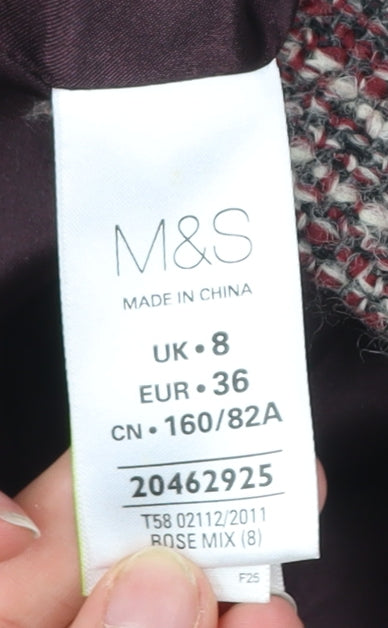 Womens UK Size 8 Marks and Spencer Multicoloured Overcoat