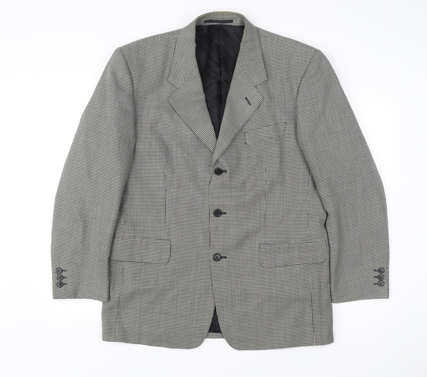 Principles Men's Black & White Check Wool Blend Blazer Jacket 40R