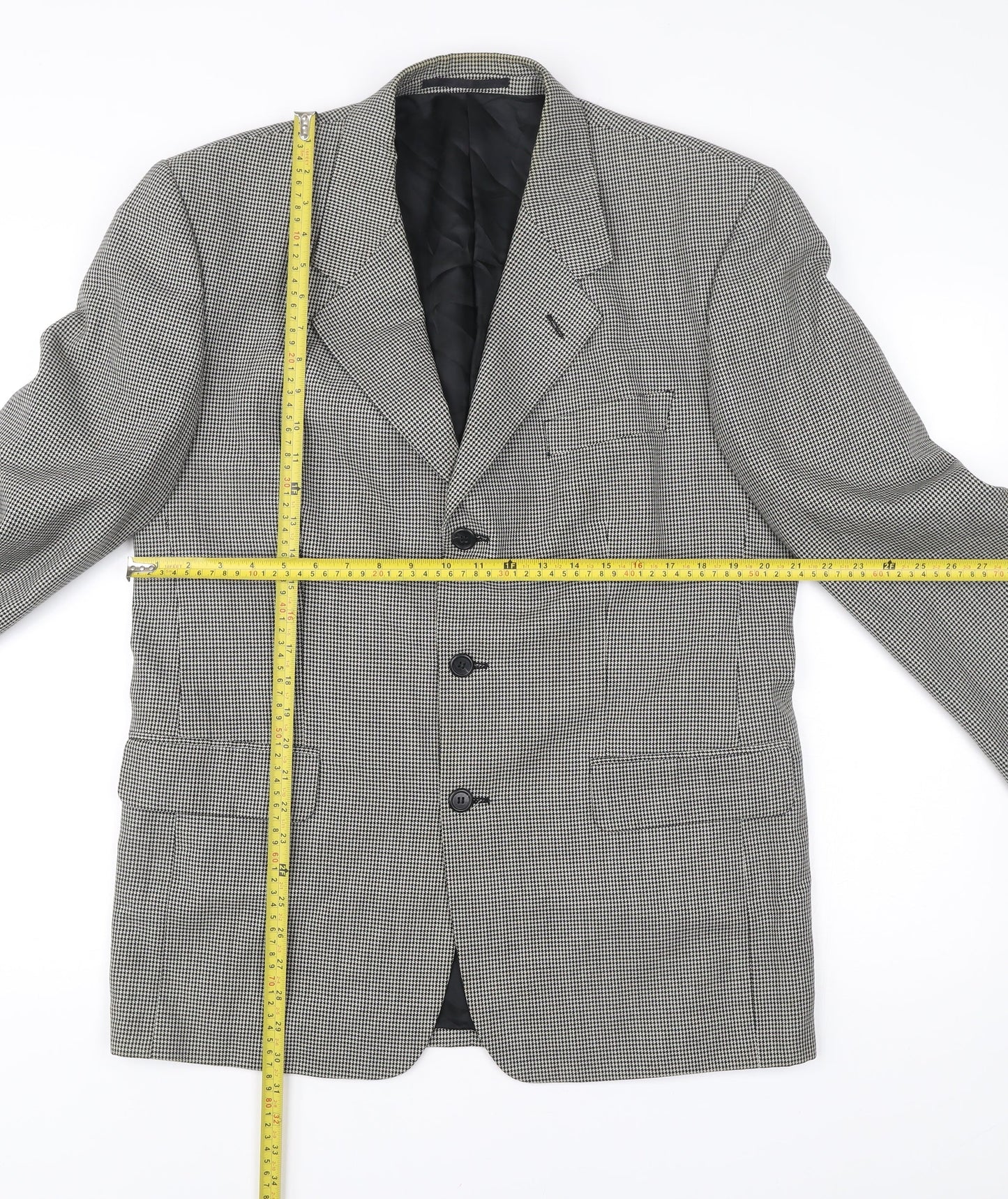 Principles Men's Black & White Check Wool Blend Blazer Jacket 40R