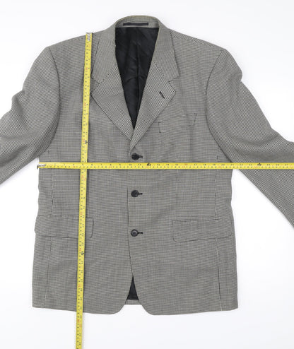 Principles Men's Black & White Check Wool Blend Blazer Jacket 40R