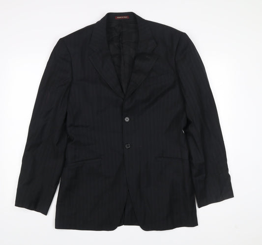 Paul Smith Men's Black Wool Pinstripe Blazer Jacket 38R