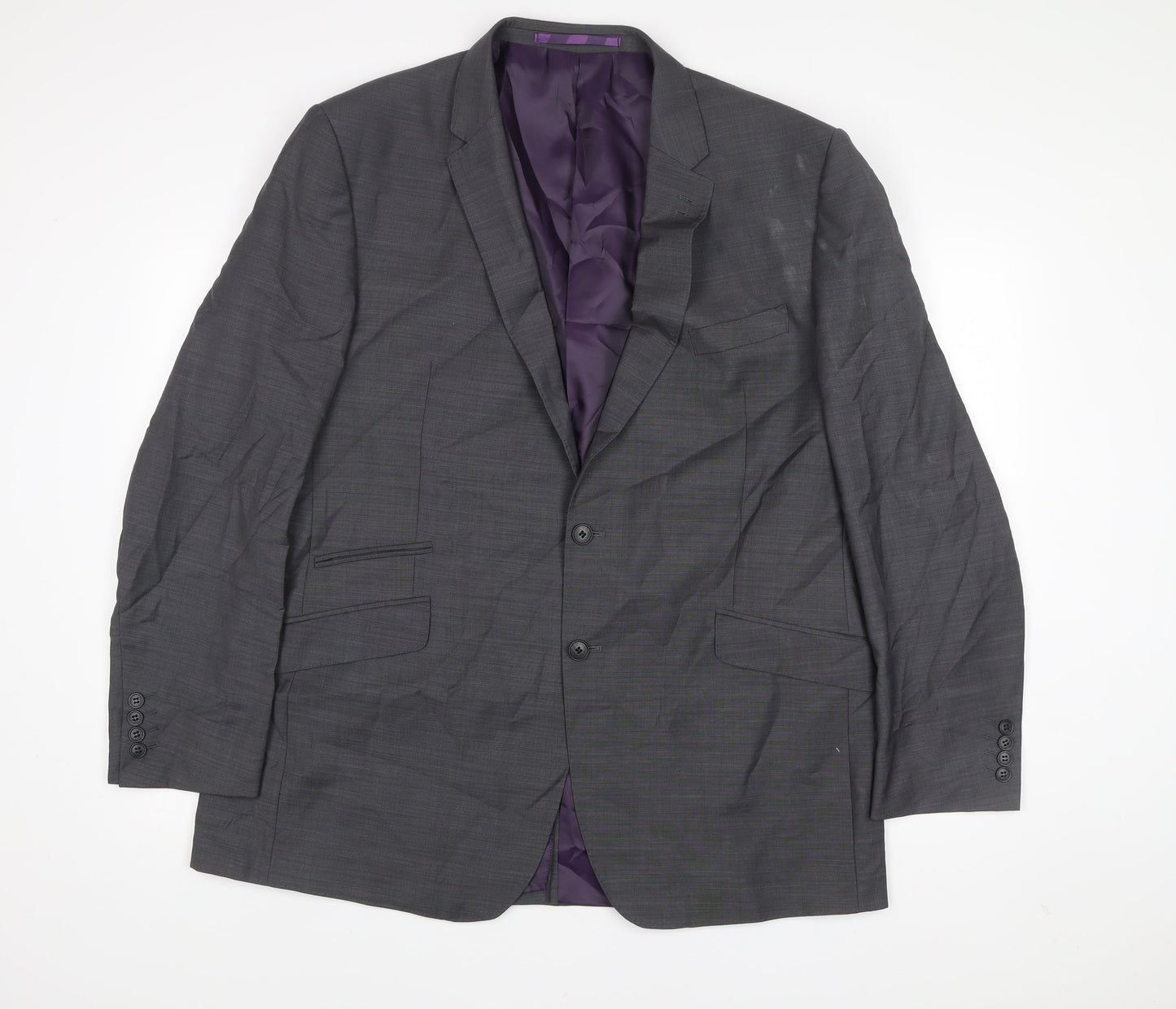 Marks and Spencer Men’s Grey Wool Blend Tailored Fit 46L Blazer Jacket