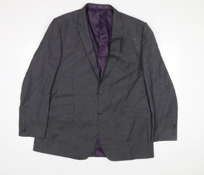 Marks and Spencer Men’s Grey Wool Blend Tailored Fit 46L Blazer Jacket
