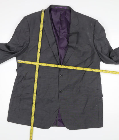 Marks and Spencer Men’s Grey Wool Blend Tailored Fit 46L Blazer Jacket