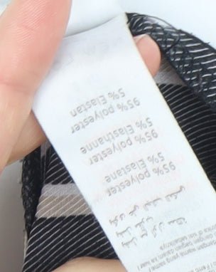 New Look Women’s Black Striped Jumpsuit Size 6 Belted Short Sleeve