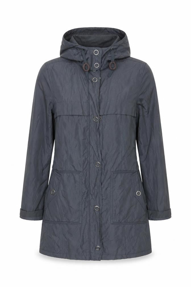 Marks & Spencer Women’s Blue Parka Coat Small Hooded Belted