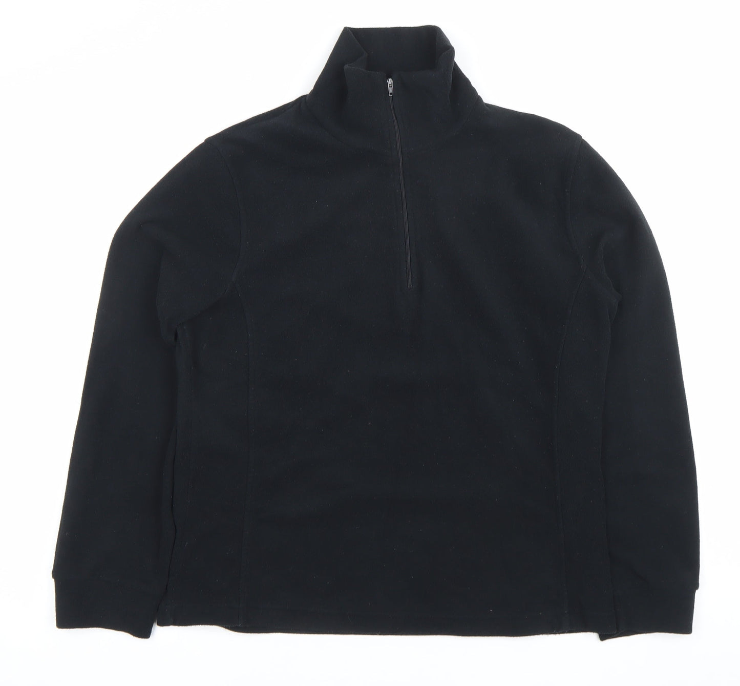 Dynamic Womens Black Fleece Pullover Sweatshirt Size L 1/4 Zip Warm