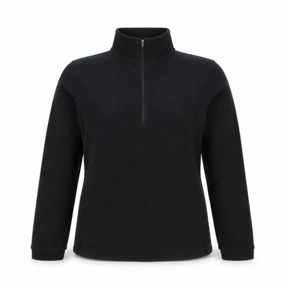 Dynamic Womens Black Fleece Pullover Sweatshirt Size L 1/4 Zip Warm