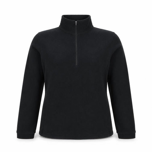 Dynamic Womens Black Fleece Pullover Sweatshirt Size L 1/4 Zip Warm