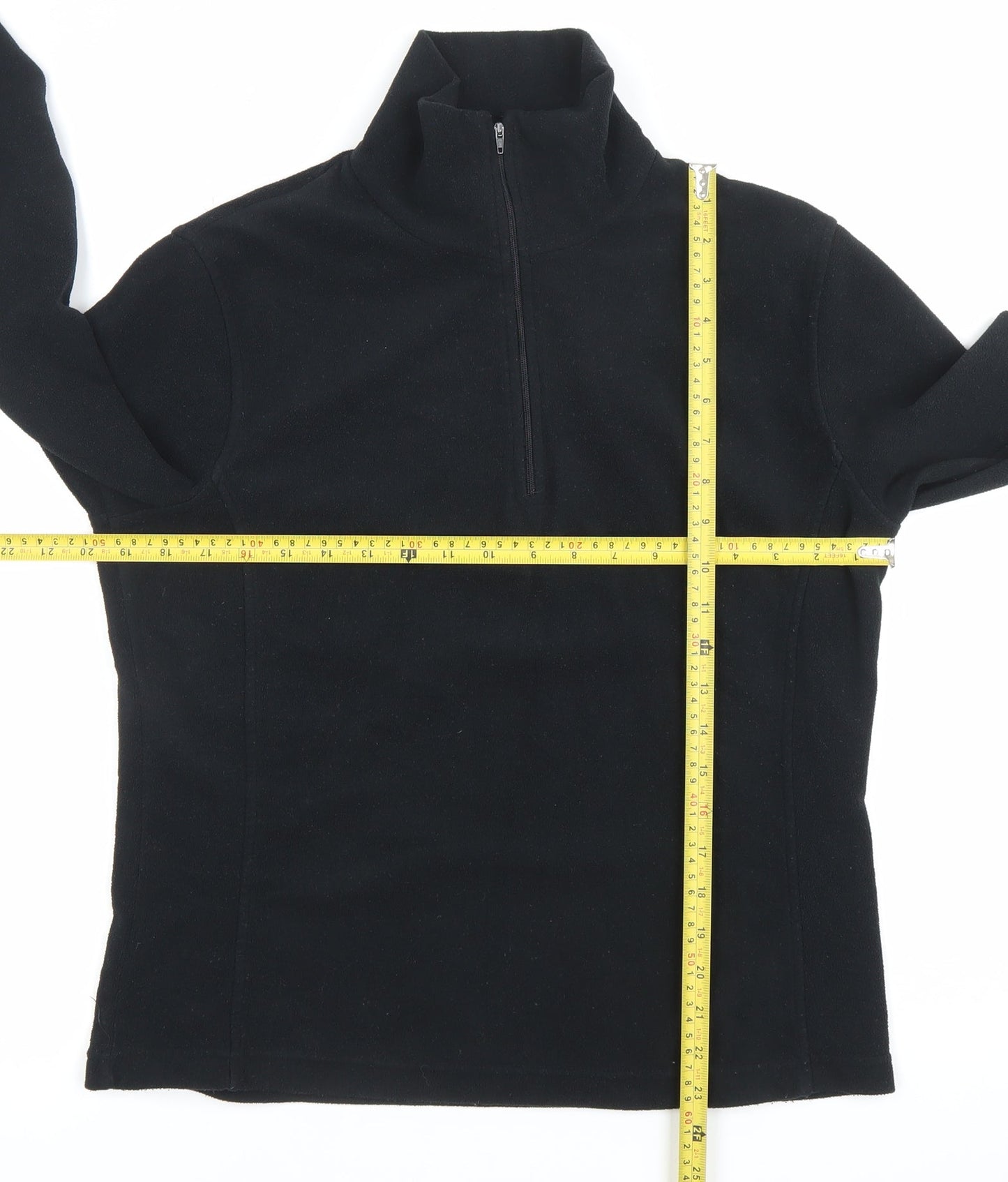 Dynamic Womens Black Fleece Pullover Sweatshirt Size L 1/4 Zip Warm