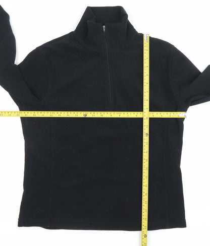 Dynamic Womens Black Fleece Pullover Sweatshirt Size L 1/4 Zip Warm