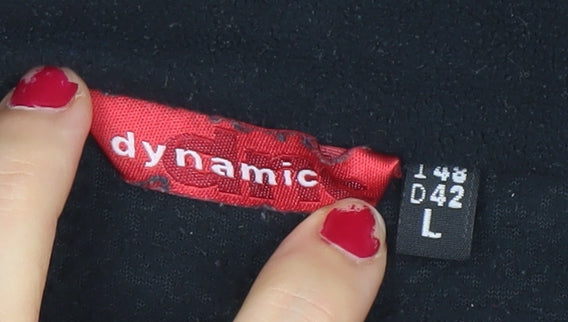 Dynamic Womens Black Fleece Pullover Sweatshirt Size L 1/4 Zip Warm