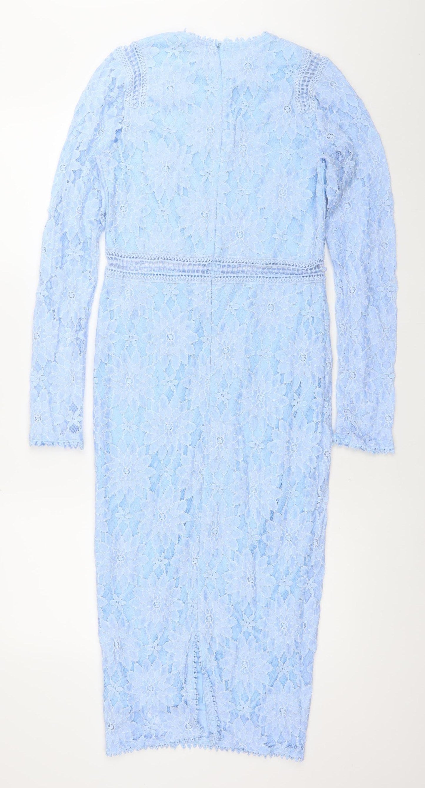 PrettyLittleThing Women’s Blue Lace Bodycon Dress Size 10