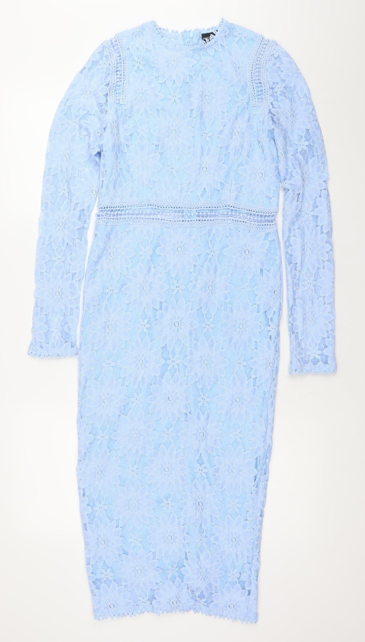 PrettyLittleThing Women’s Blue Lace Bodycon Dress Size 10