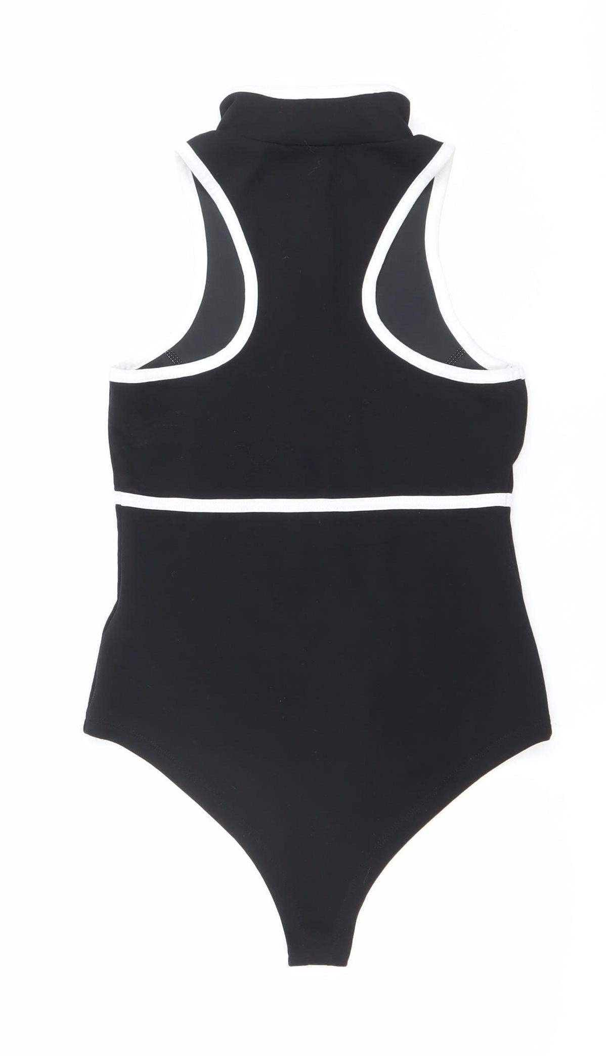 Select Women’s Black Sleeveless Bodysuit High Neck Zip Size S