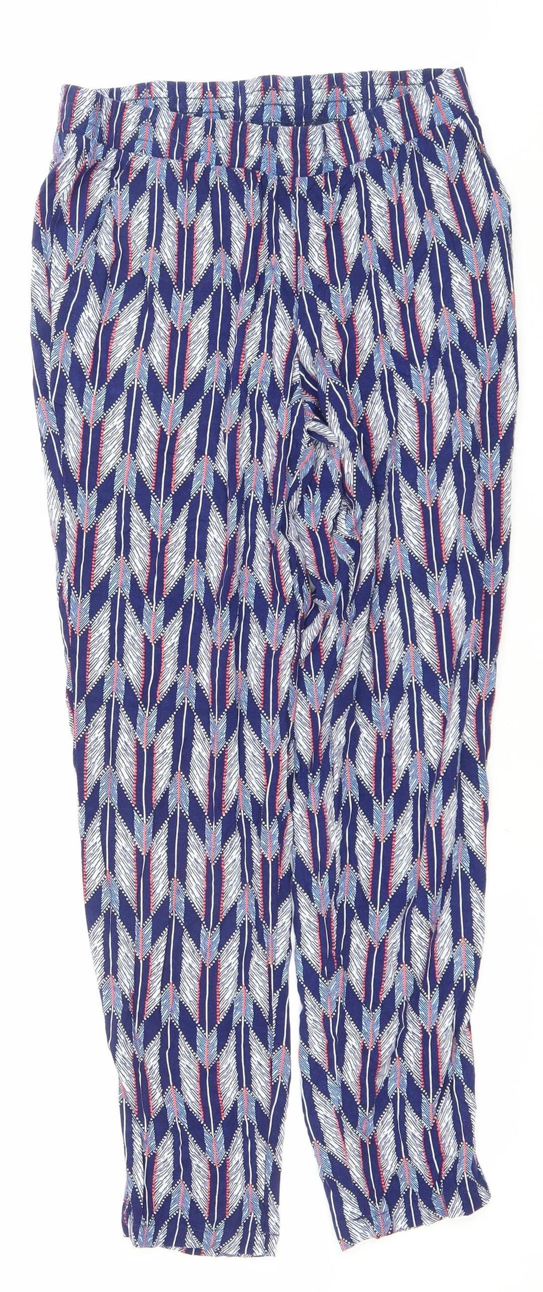 Womens UK Size 8 H&M Relaxed Fit Harem Blue Trousers