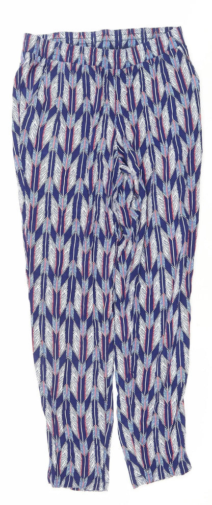 Womens UK Size 8 H&M Relaxed Fit Harem Blue Trousers