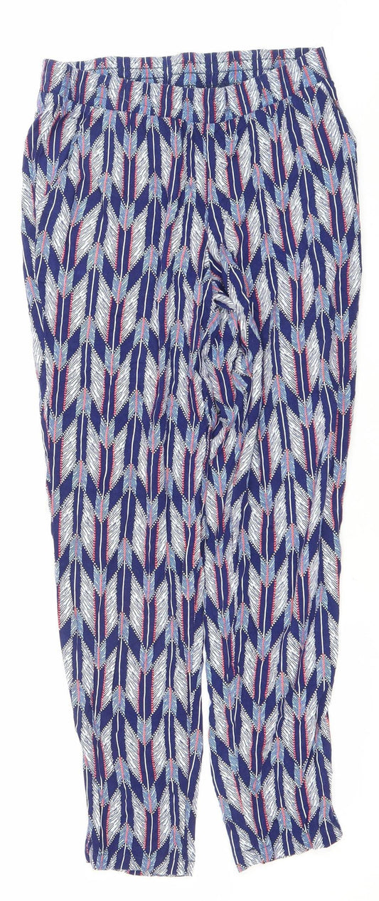 Womens UK Size 8 H&M Relaxed Fit Harem Blue Trousers