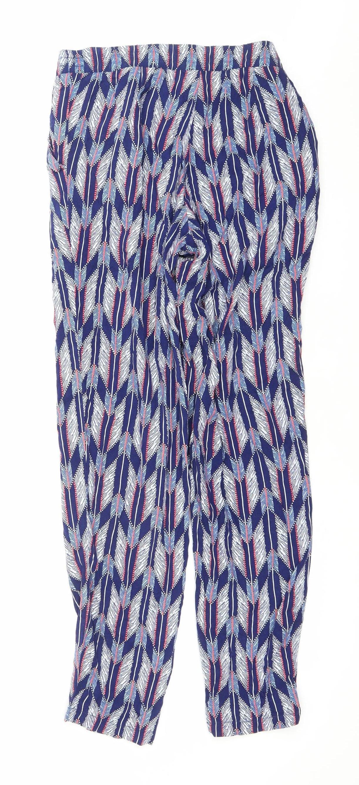 Womens UK Size 8 H&M Relaxed Fit Harem Blue Trousers