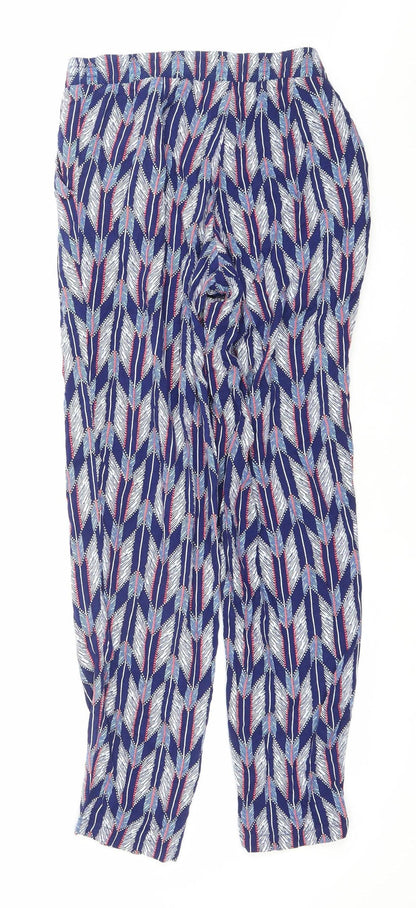 Womens UK Size 8 H&M Relaxed Fit Harem Blue Trousers