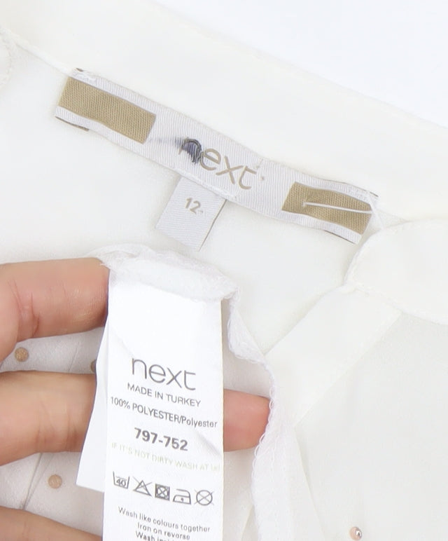 Womens UK Size 12 NEXT White Basic Blouse