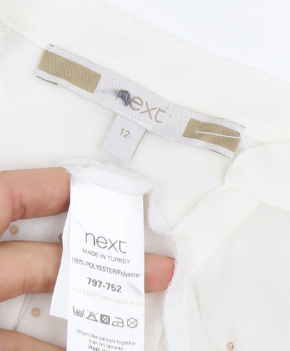 Womens UK Size 12 NEXT White Basic Blouse