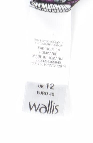 Wallis Women’s Black Purple Floral Sleeveless Jumpsuit Size 12