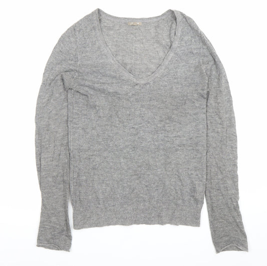 Jigsaw Women’s Grey Wool Alpaca Blend V-Neck Jumper M