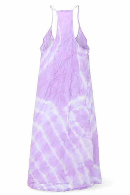 Dancing Leopard Women’s Purple Tie Dye Viscose Slip Dress S Long Summer
