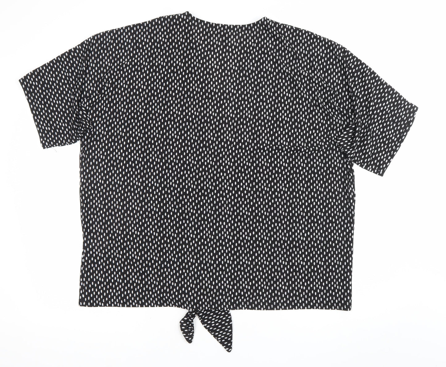 Womens UK Size M/L QED London Black Cropped Blouse