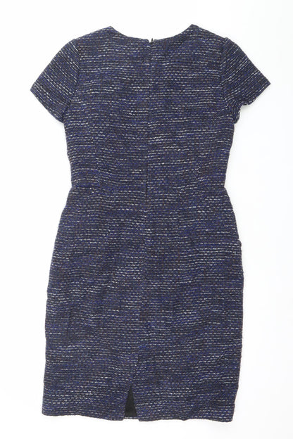 Boden Women’s Blue Tweed Sheath Knee Length Dress UK 10 Workwear