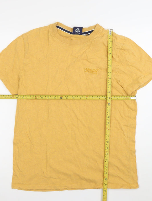 Superdry Men’s Yellow XL Crew Neck Cotton T-Shirt