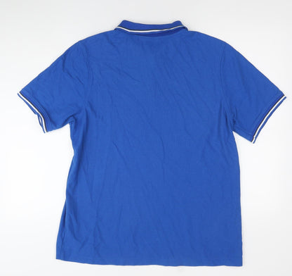 Slazenger Men’s Blue Regular Fit Polo Shirt L Sports Casual