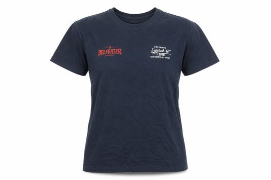 Front view of SOL'S unisex black cotton t-shirt small beefeater embroidered casual