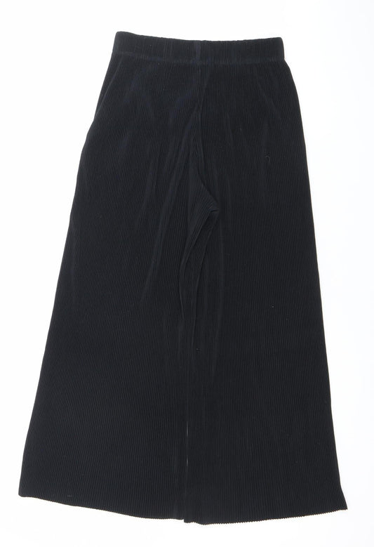 Womens UK Size XS Uniqlo Regular Fit Cropped Black Trousers