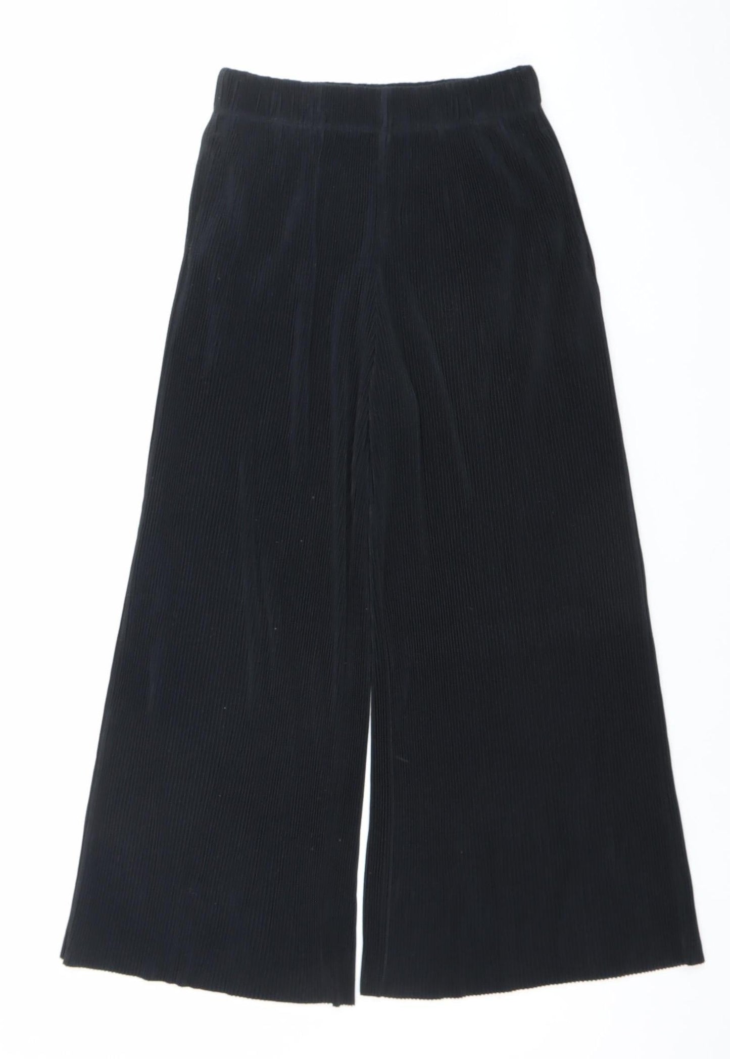 Womens UK Size XS Uniqlo Regular Fit Cropped Black Trousers