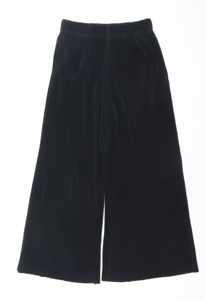 Womens UK Size XS Uniqlo Regular Fit Cropped Black Trousers