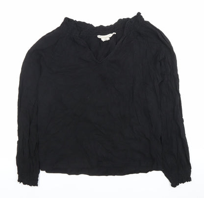 Womens UK Size 12 H&M Black Peasant Blouse