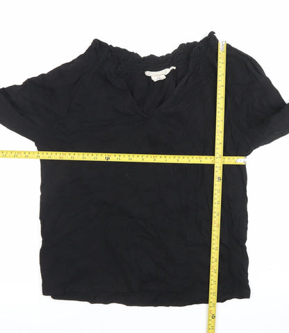 Womens UK Size 12 H&M Black Peasant Blouse