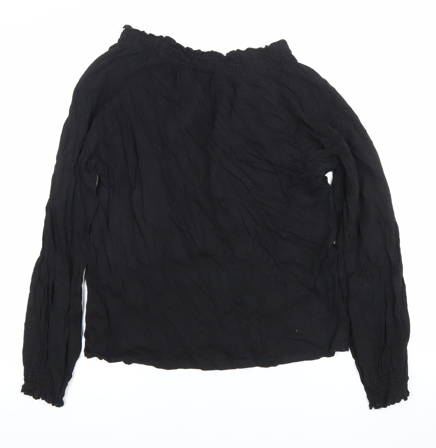 Womens UK Size 12 H&M Black Peasant Blouse